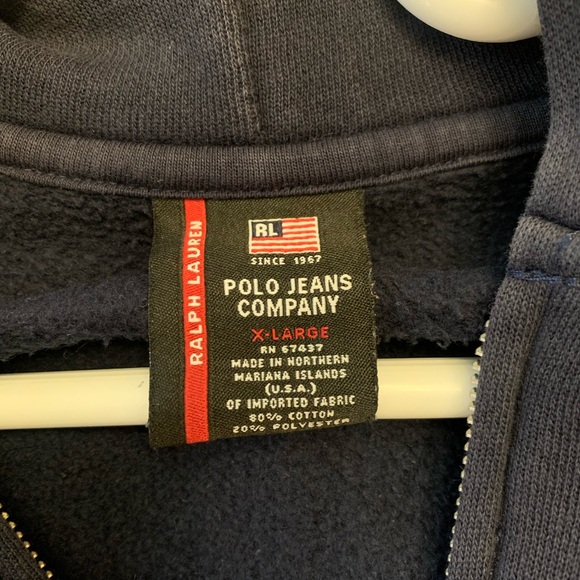 Ralph Lauren Polo Dark Blue Zip-Up Hoodie - Picture 4 of 11